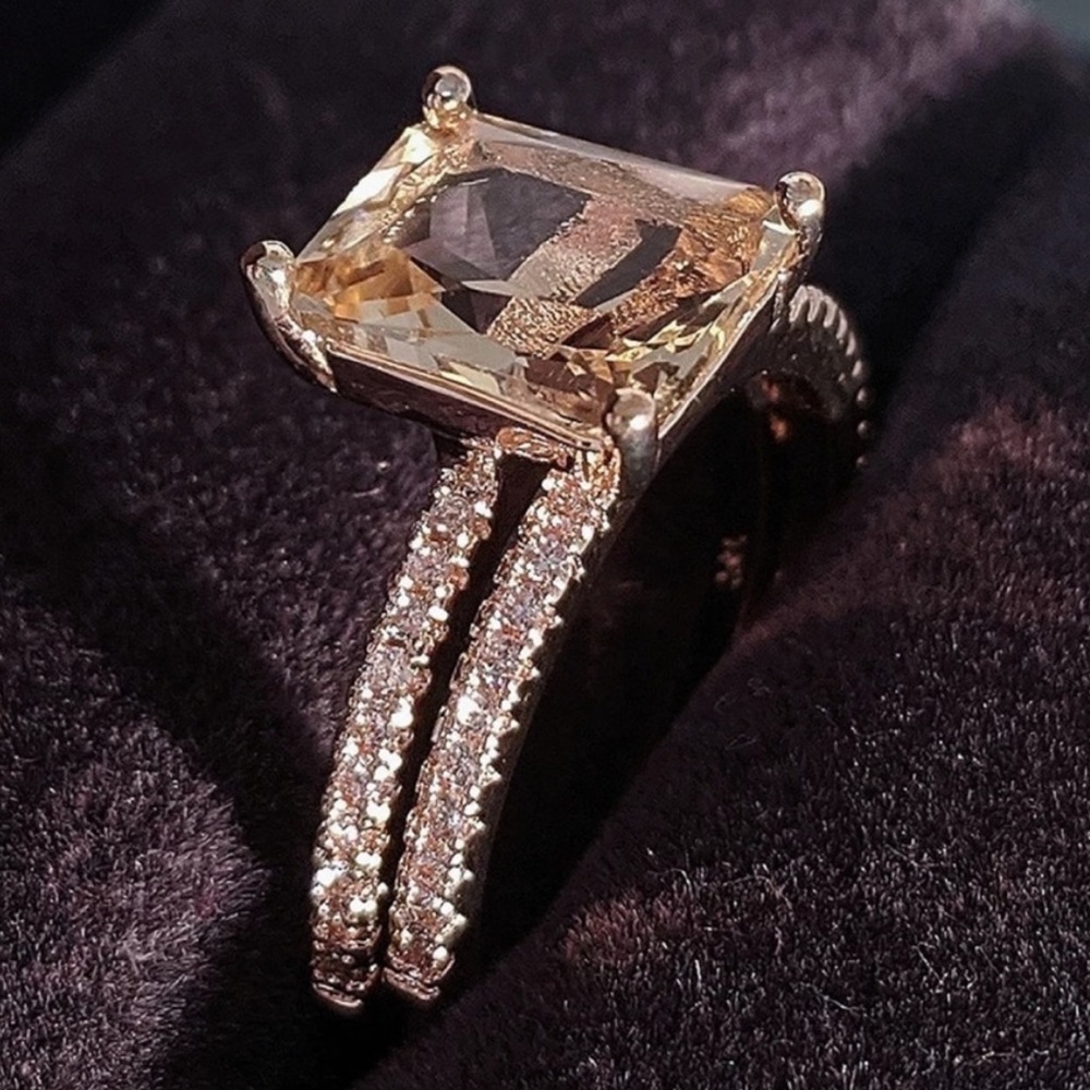 *NEW 18K ROSE GOLD MORGANITE HALO RING - Picture 4 of 7